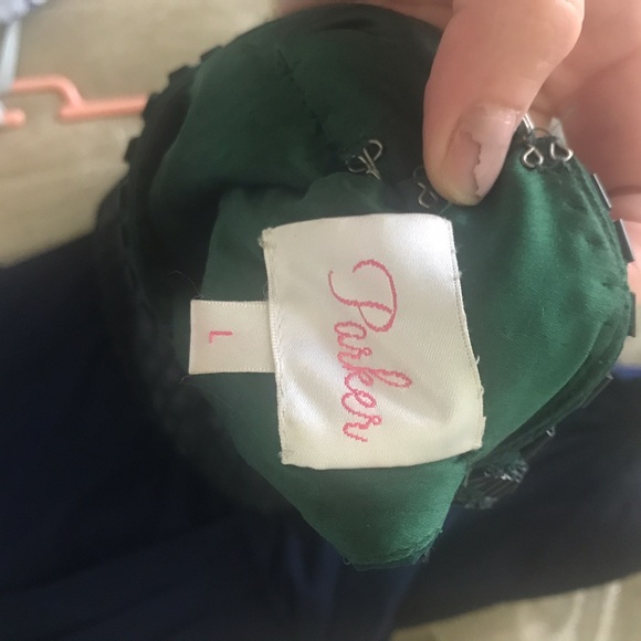 Parker green and black beaded halter mini dress - Picture 8 of 8